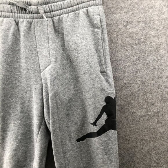 Jordan Youth Kids L (12-13) Jogger Sweatpants Gray Jumpman Fleece - Picture 3 of 7
